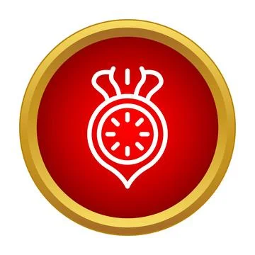 Radish root vegetable icon in a red circle Stock Illustration