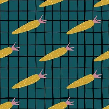 Radish seamless pattern on green background. Vintage botanical wallpaper. Stock Illustration