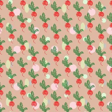 Radish seamless pattern Seamless pattern with hand drawn radish. Illustrat... Stock Photos