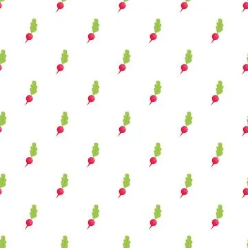 Radish vegetable cartoon seamless repeat pattern background 스톡 일러스트