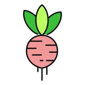 Radish vegetable icon representing healthy eating and fresh food Stock Illustration