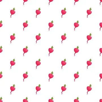 Radish vegetable pattern creating a seamless background 스톡 일러스트