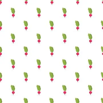 Radish vegetable pattern illustrating fresh organic food background Illustrazione stock