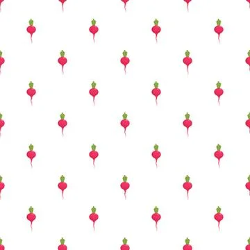 Radish vegetable repeating seamless pattern background 스톡 일러스트