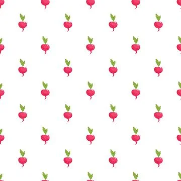 Radish vegetable root seamless pattern repeating background イラスト素材