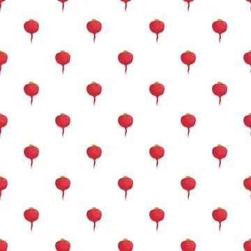 Radish vegetable root seamless pattern background Stock Illustration