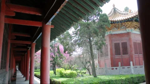 Raditional Chinese corridor Vídeo Stock 887524