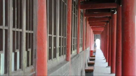Raditional Chinese corridor Stock Footage 887573