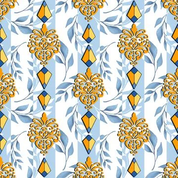 Raditional Indian Paisley pattern on background. allover pattern Stock Illustration