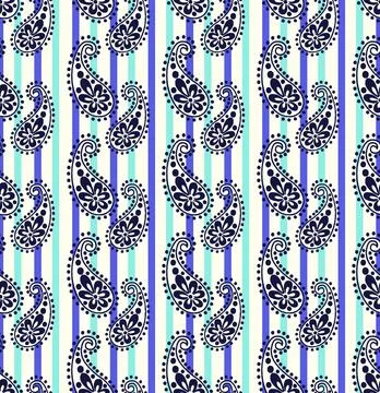 Raditional Indian Paisley pattern on background. allover pattern イラスト素材