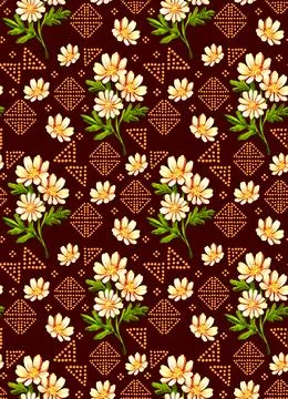 Raditional Indian Paisley pattern on background. allover pattern Stock Illustration