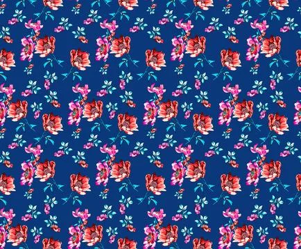 Raditional Indian Paisley pattern on background. allover pattern Stock Illustration