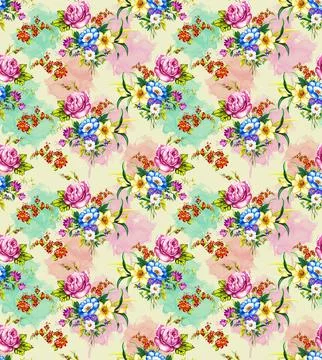 Raditional Indian Paisley pattern on background. allover pattern Stock Illustration