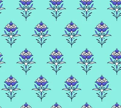 Raditional Indian Paisley pattern on background. allover pattern Ilustração Stock