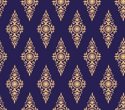 Raditional Indian Paisley pattern on background. allover pattern Stock Illustration