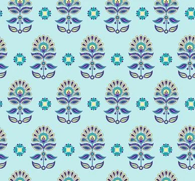 Raditional Indian Paisley pattern on background. allover pattern Stock Illustration