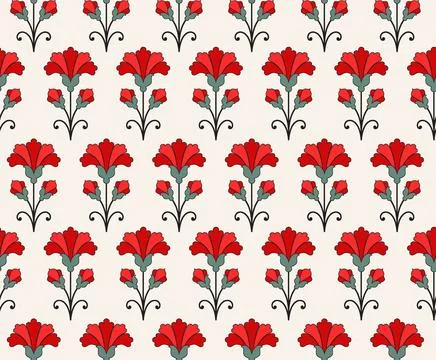 Raditional Indian Paisley pattern on background. allover pattern Stock Illustration