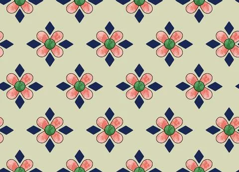 Raditional Indian Paisley pattern on background. allover pattern Stock Illustration