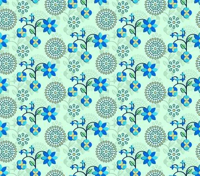 Raditional Indian Paisley pattern on background. allover pattern Stock Illustration