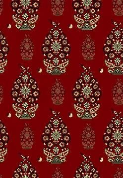 Raditional Indian Paisley pattern on background. allover pattern 스톡 일러스트
