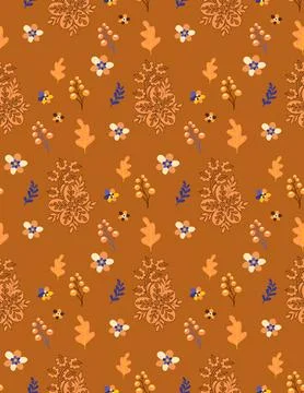 Raditional Indian Paisley pattern on background. allover pattern Stock Illustration