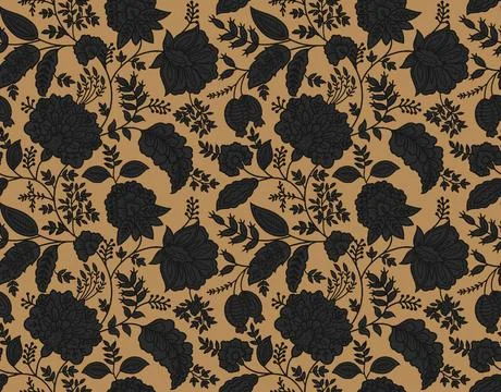 Raditional Indian Paisley pattern on background. allover pattern Stock Illustration