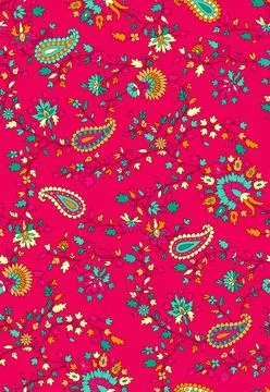 Raditional Indian Paisley pattern on background. allover pattern Stock Illustration