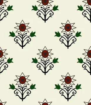 Raditional Indian Paisley pattern on background. allover pattern Stock Illustration