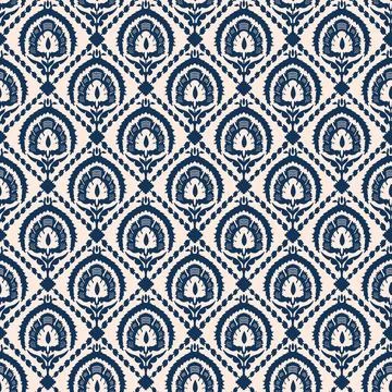 Raditional Indian Paisley pattern on background. allover pattern Stock Illustration