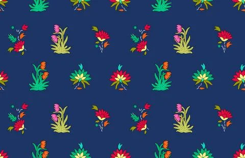 Raditional Indian Paisley pattern on background. allover pattern Stock Illustration