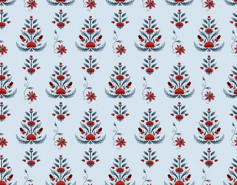 Raditional Indian Paisley pattern on background. allover pattern 스톡 일러스트