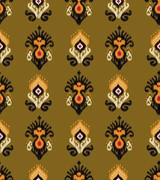 Raditional Indian Paisley pattern on background. allover pattern Stock Illustration