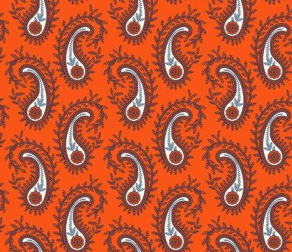 Raditional Indian Paisley pattern on background. allover pattern 스톡 일러스트