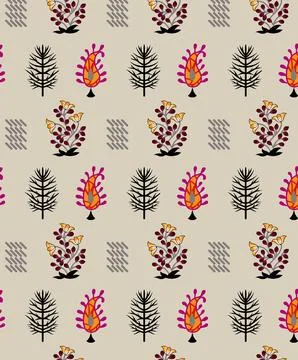 Raditional Indian Paisley pattern on background. allover pattern Stock-Illustration