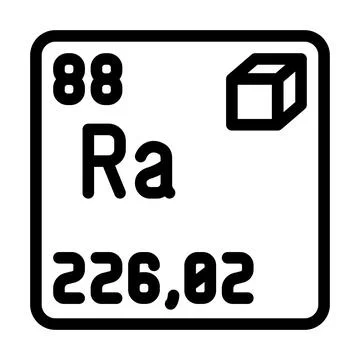 Radium chemical element line icon vector illustration Stock Illustration