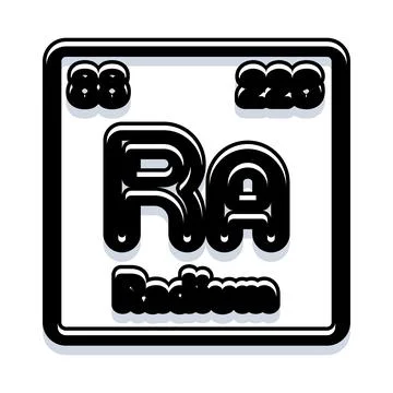 Radium element symbol periodic table chemistry science Stock Illustration