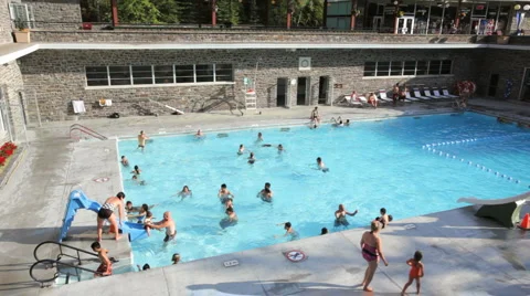 Radium Hot Springs Pool Video stock 1040704
