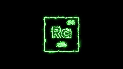 Radium periodic table element neon thunder icon animation Video stock 326483293