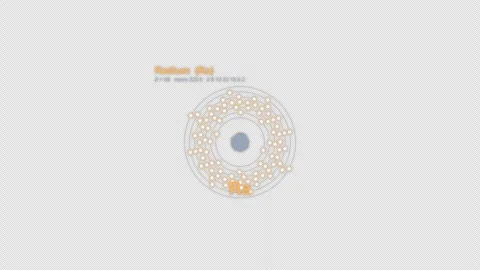 Radium Ra Bohr Atom Model Labeled Animation Video Overlay Alpha 4K 库存影片 339366769
