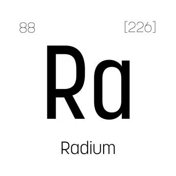 Radium, Ra, periodic table element Stock Illustration