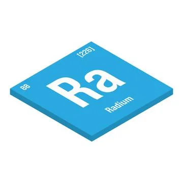 Radium, Ra, periodic table element Stock Illustration
