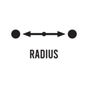 Radius icon logo Stock Illustration