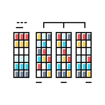 Radix sort algorithm color icon vector illustration 库存插图