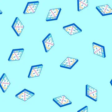 Radix sort algorithm isometric icon seamless pattern Stockillustratie