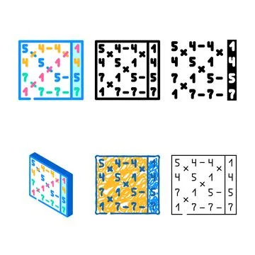 Radix sort styles algorithm color icon vector イラスト素材