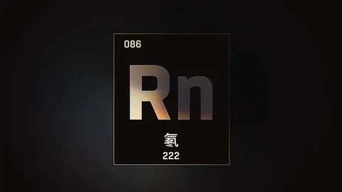 Radon as Element 86 of the Periodic Table 3D illustration on grey background 스톡 동영상 126453668