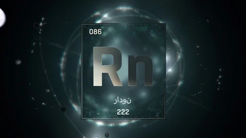 Radon as Element 86 of the Periodic Table 3D illustration on green background Stock-Footage 128779281