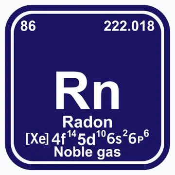 Radon Periodic Table of the Elements Vector illustration eps 10 Stock Illustration
