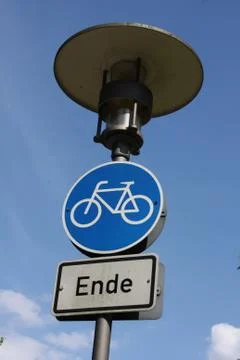 Radweg Ende Stock Photos