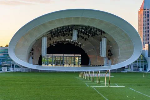 The Rady Shell at Jacobs Park Wide View San Diego Stock Photos